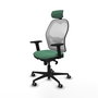 PIQUERAS Y CRESPO Silla de oficina Jorquera con mecanismo Sincro, Verde esmeralda y Blanco
