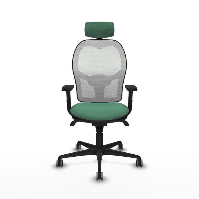 PIQUERAS Y CRESPO Silla de oficina Jorquera con mecanismo Sincro, Verde esmeralda y Blanco PIQUERAS Y CRESPO Silla de oficina Jorquera con mecanismo Sincro, Verde esmeralda y Blanco