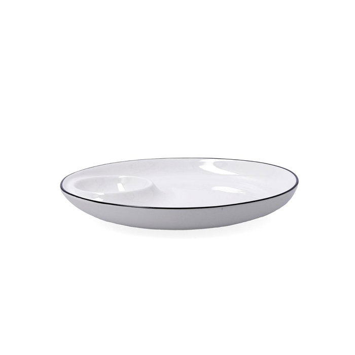 Plato Dipear Porcelana Gastro Black Quid 25 cm (12 Unidades)