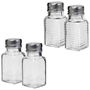 Cook Concept Juego de Salero y Pimentero Cristal con Tapa Metal. Capacidad 70 ml. Medidas 4x4x10 cm.