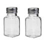 Cook Concept Juego de Salero y Pimentero Cristal con Tapa Metal. Capacidad 70 ml. Medidas 4x4x10 cm.
