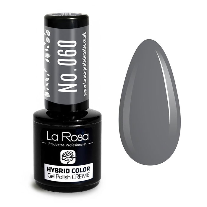 La Rosa Esmalte Semipermanente UV/LED Creme Nº 060 Gris Oscuro La Rosa Esmalte Semipermanente UV/LED Creme Nº 060 Gris Oscuro