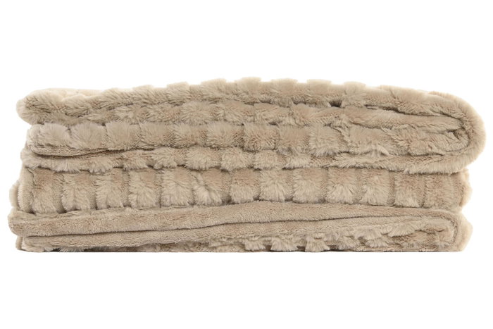 DKD Home Decor Rabit fur april 25 a Manta Beige 170 x 130 cm (2 Unidades)