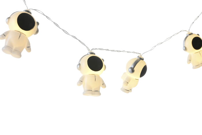 DKD Home Decor Guirnalda LED Astronauta Planetas Blanco Set 10 Piezas 4 x 180 x 5 cm