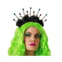 Atosa Corona Negra Decorada con Rosas y Alfileres de Colores para Disfraces y Cosplay
