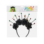 Atosa Corona Negra Decorada con Rosas y Alfileres de Colores para Disfraces y Cosplay
