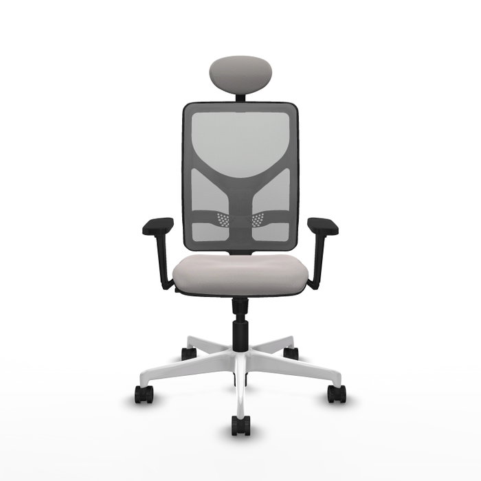 PIQUERAS Y CRESPO Silla de oficina Motilla con mecanismo Sincro, Blanco y Gris