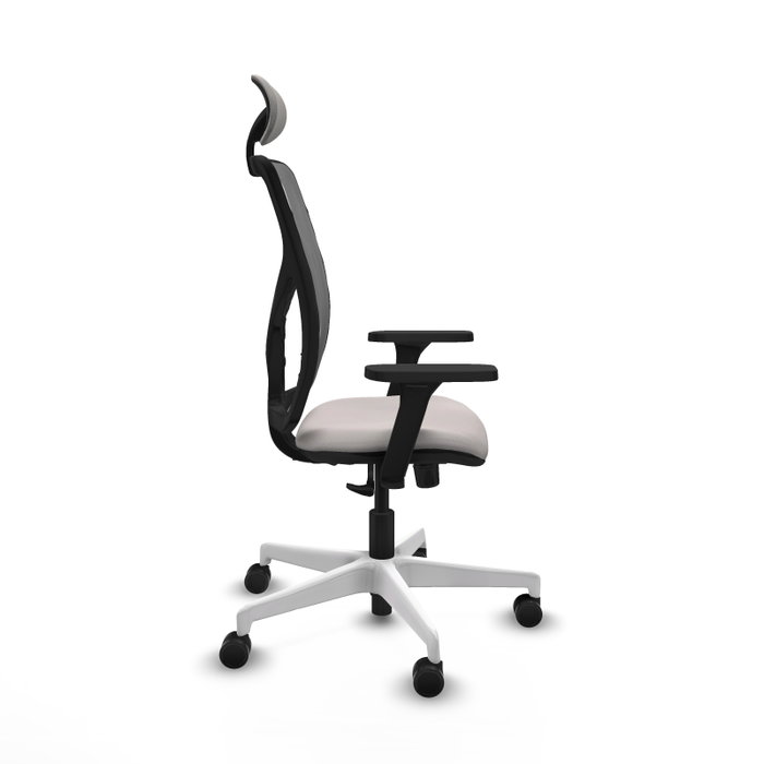 PIQUERAS Y CRESPO Silla de oficina Motilla con mecanismo Sincro, Blanco y Gris