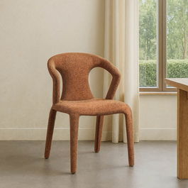 Silla Jaspeado Marrón Tejido Salón 52,50 X 59 X 79 cm