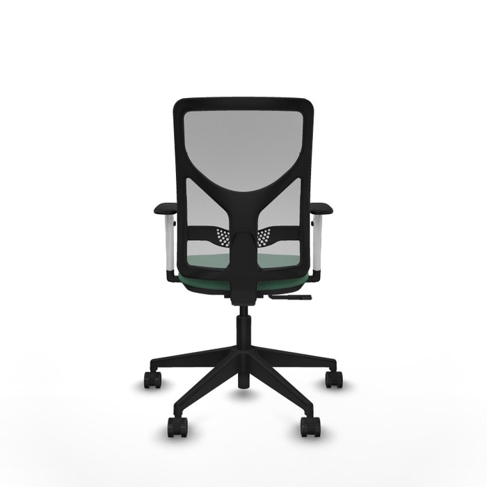 PIQUERAS Y CRESPO Silla de oficina Motilla con mecanismo Sincro, Verde esmeralda y Gris
