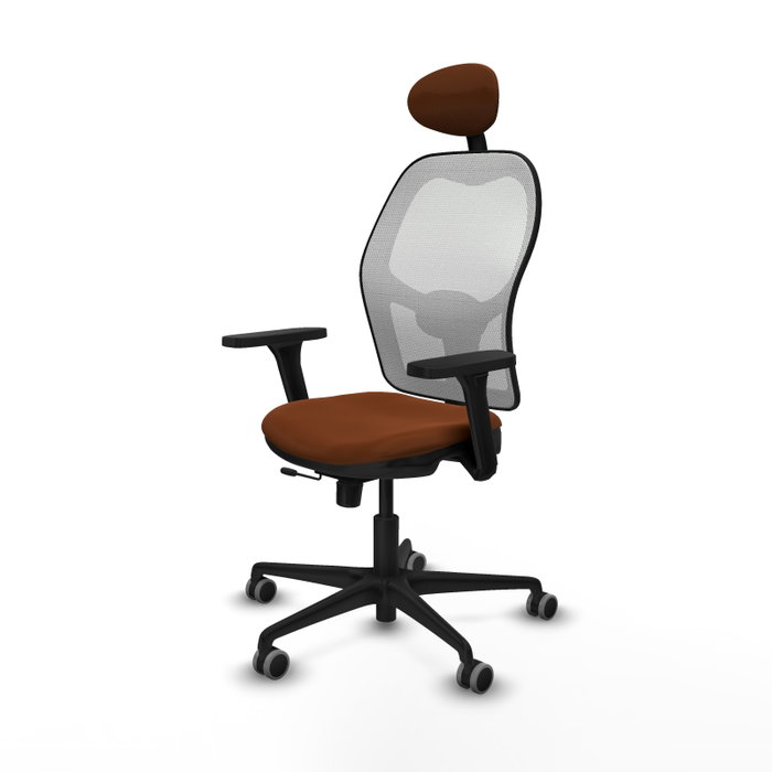 PIQUERAS Y CRESPO Silla de oficina Jorquera con mecanismo Sincro/Traslack Marrón y Blanco