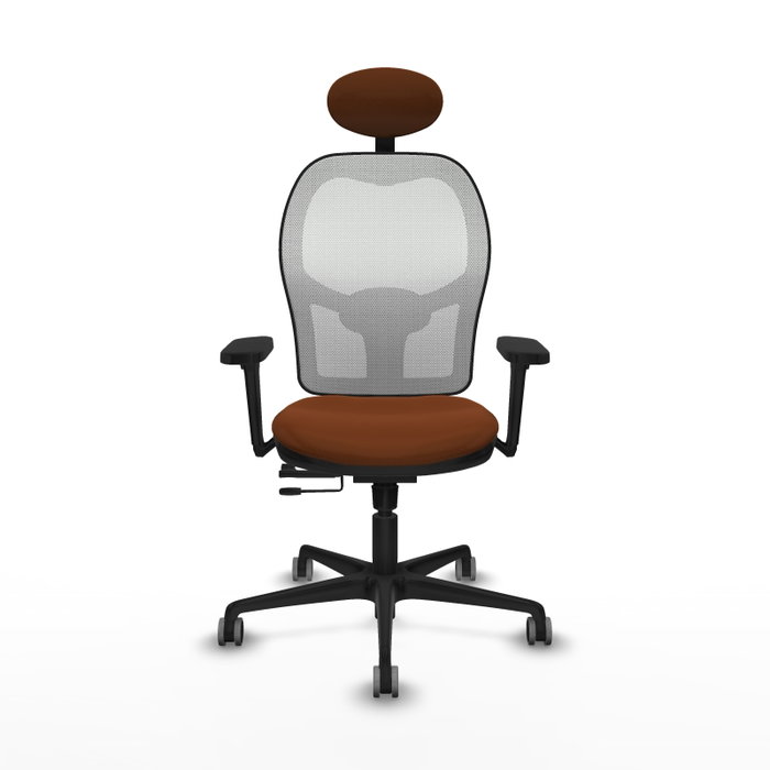 PIQUERAS Y CRESPO Silla de oficina Jorquera con mecanismo Sincro/Traslack Marrón y Blanco
