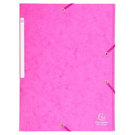 Carpeta De Gomas Y Solapas Exacompta Maxi Carton A4 Con Etiqueta Fucsia