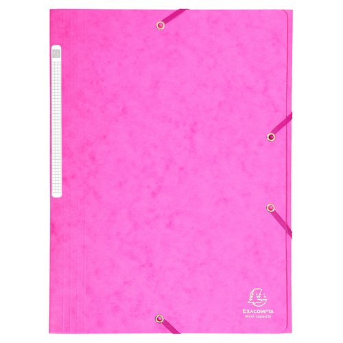 Carpeta De Gomas Y Solapas Exacompta Maxi Carton A4 Con Etiqueta Fucsia Carpeta De Gomas Y Solapas Exacompta Maxi Carton A4 Con Etiqueta Fucsia