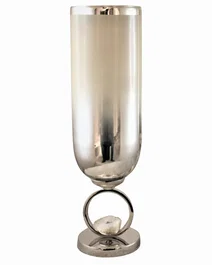 DKD Home Decor Jarrón de Cristal y Aluminio Champán 15x15x56 cm