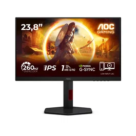 AOC G4 24G4ZR Monitor Gaming 23.8" Fast IPS 260Hz OC 0.3ms MPRT Full HD 1080p HDR10 G-Sync Compatible con Soporte Ergonómico e-Sports, Negro y Rojo