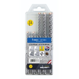 Alpen Set SDS+ FORCE X MB 5 Juego de 5 brocas para martillo