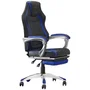 Woxter Silla Gaming Stinger Station RX GM26-011 Azul y Negra, Ergonómica, Reclinable 170º, Reposapiés Extensible, Pistón Gas Clase 4, Soporta 140 Kg