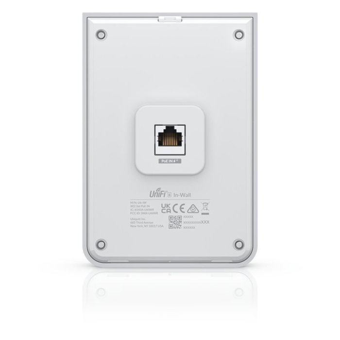 Ubiquiti Punto de Acceso Inalámbrico U6 In-Wall WiFi 6 Dual-Band 2.4/5 GHz 5.3 Gbps con 5 Puertos Ethernet PoE Integrado