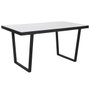 DKD Home Decor Mesa de Comedor de Metal y Cerámica 150x80x75 Negro y Blanco