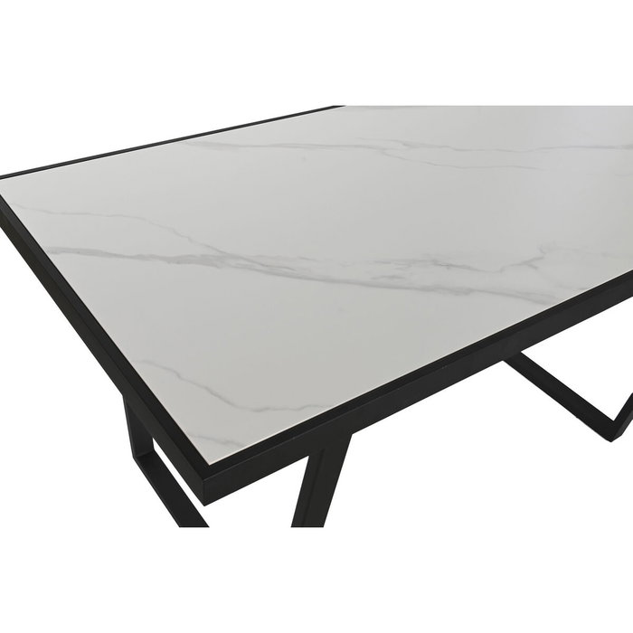 DKD Home Decor Mesa de Comedor de Metal y Cerámica 150x80x75 Negro y Blanco DKD Home Decor Mesa de Comedor de Metal y Cerámica 150x80x75 Negro y Blanco