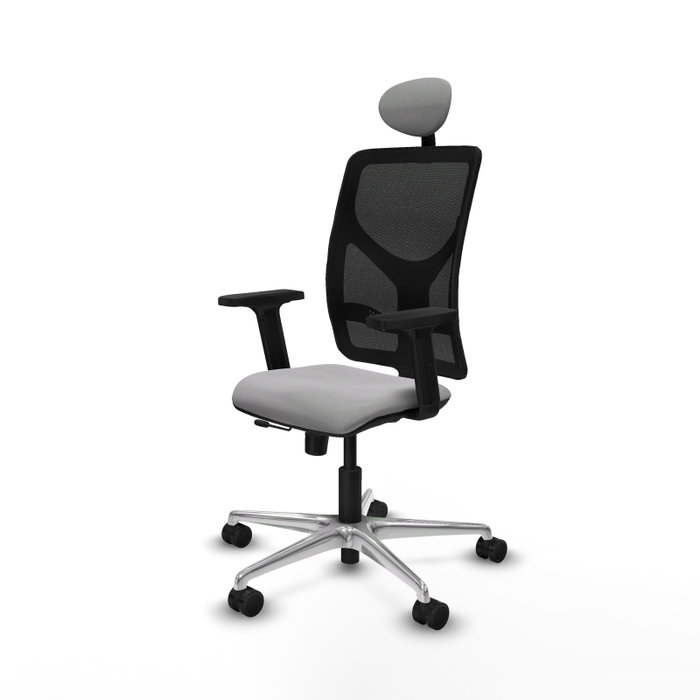 PIQUERAS Y CRESPO Silla de oficina Motilla con mecanismo Sincro/Traslack, Gris claro y Negro