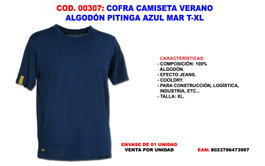 Cofra Camiseta de Verano Pitinga Algodón Azul Marino T-XL