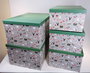 DKD Home Decor Caja Navidad Fantasia Verde Gris 35x25x50 cm Set 5 Piezas Cartón