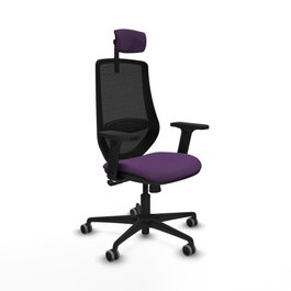 PIQUERAS Y CRESPO Silla de oficina Mardos con mecanismo Sincro, Morado y Negro