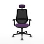PIQUERAS Y CRESPO Silla de oficina Mardos con mecanismo Sincro, Morado y Negro