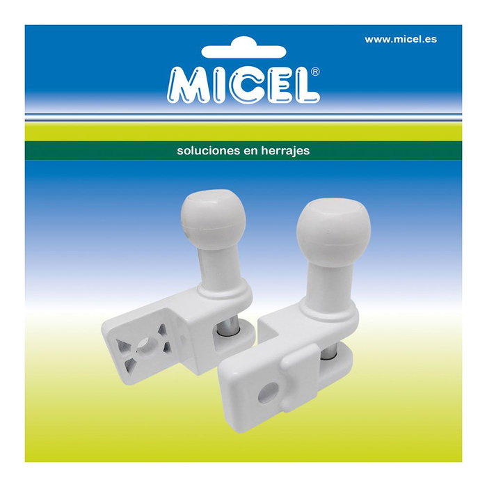 Micel TLD01 92541 Juego Soporte Barandilla Toldo Aluminio Blanco Izquierda Derecha 30.70x69x73.20mm