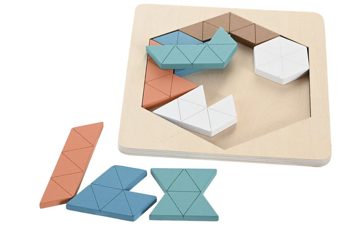 DKD Home Decor Set de 4 Puzzles de Madera Multicolor 96 Piezas Surtidos