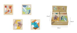 DKD Home Decor Set de 4 Puzzles de Madera Multicolor 96 Piezas Surtidos