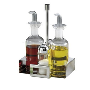 Vidra Foc Vinagrera Encina 4 Piezas en Acero Inoxidable para Mesa - Orfebrería