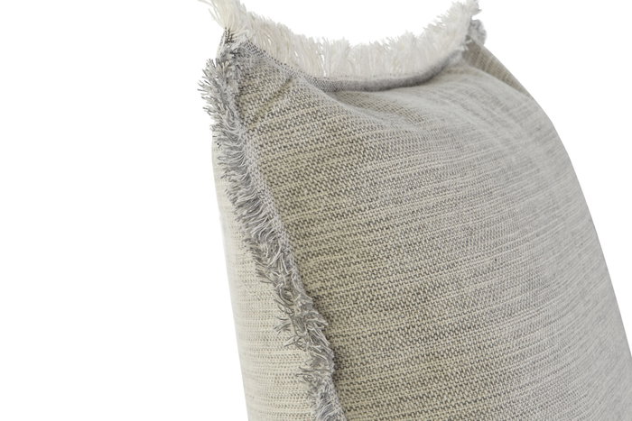 DKD Home Decor Funda de Cojín Algodón Reciclado 45x45x0,1 cm Gris y Blanco