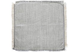 DKD Home Decor Funda de Cojín Algodón Reciclado 45x45x0,1 cm Gris y Blanco