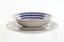 DKD Home Decor Juego de Vajilla de Gres STIPES VAJILLA Rayas Azul