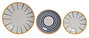 DKD Home Decor Juego de Vajilla de Gres STIPES VAJILLA Rayas Azul