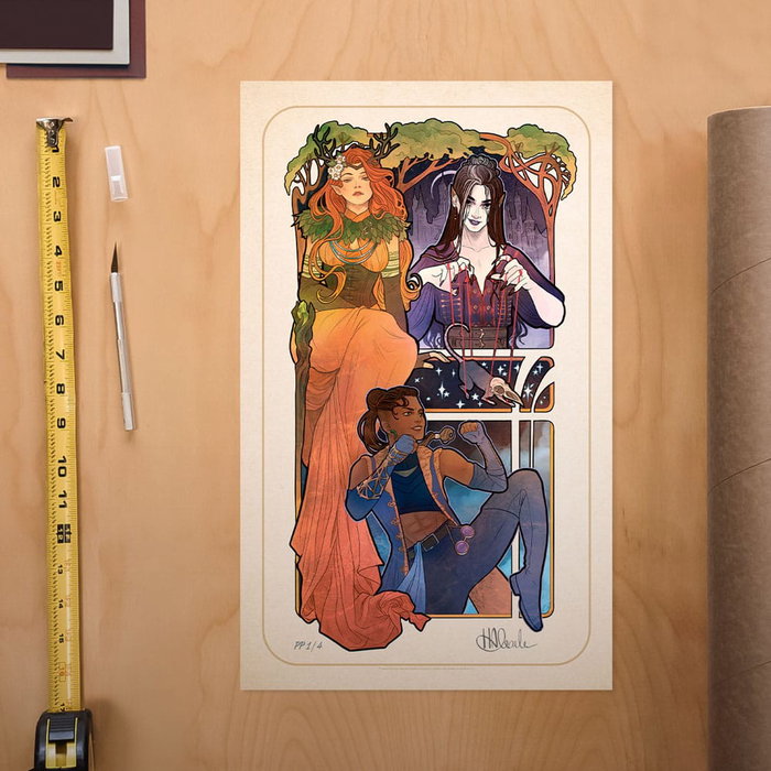 Critical Role Litografia Marisha Ray: 10th Anniversary Art Nouveau Illustrations 46 x 28 cm- sin marco
