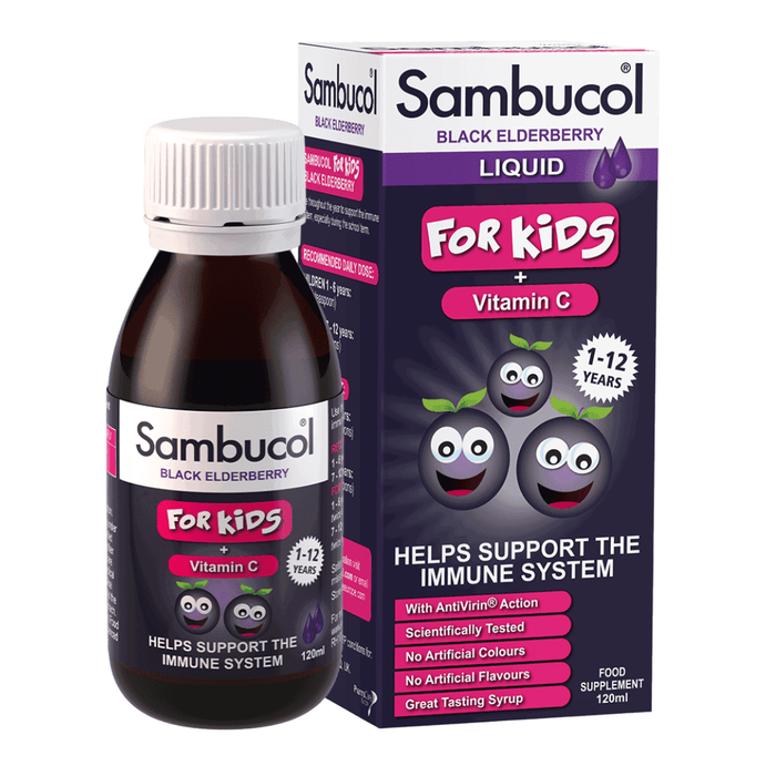 Kids, Saúco negro y vitamina C, Apoye el sistema inmunológico, Jarabe, 120 ml