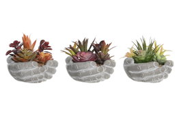 DKD Home Decor Planta de PP y Espuma Multicolor, Surtido de 3, 6 Piezas