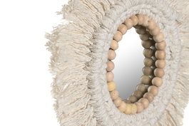 DKD Home Decor Espejo Boho Blanco Set de 3 20 x 20 x 1 cm