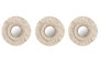 DKD Home Decor Set de 3 Espejos de Algodón y Cristal Blanco