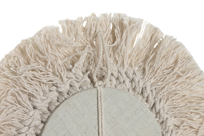 DKD Home Decor Espejo Boho Blanco Set de 3 20 x 20 x 1 cm