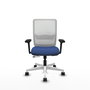 PIQUERAS Y CRESPO Silla de oficina Haches con mecanismo Sincro/Traslack, Azul marino y Blanco