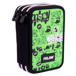 Milan Serie Especial Tandem 2 Estuche Plumier 3 Pisos Con Contenido: Gomas, Sacapuntas, Lápices, Bolígrafos, Regla, Evidenciadores, Tijeras y Rotuladores