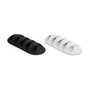 DeLOCK Juego de 6 Portacables Autoadhesivos con 5 Pasamuros Negro/Blanco