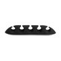 DeLOCK Juego de 6 Portacables Autoadhesivos con 5 Pasamuros Negro/Blanco