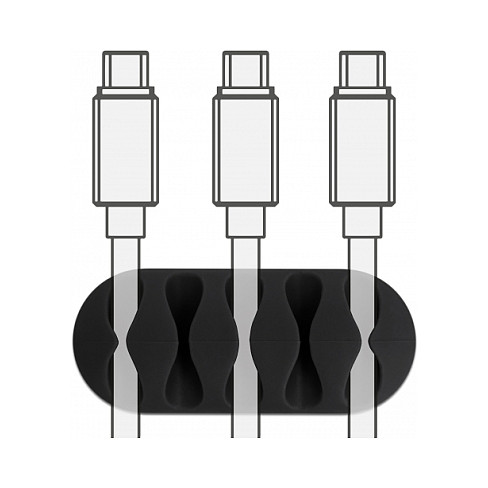 DeLOCK Juego de 6 Portacables Autoadhesivos con 5 Pasamuros Negro/Blanco
