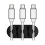DeLOCK Juego de 6 Portacables Autoadhesivos con 5 Pasamuros Negro/Blanco